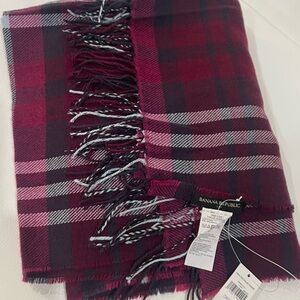 Banana Republic Burgundy and Black Checkered Scarf